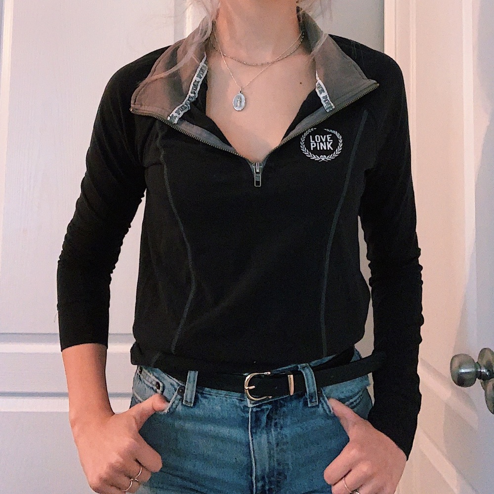 PINK half-zip sweater